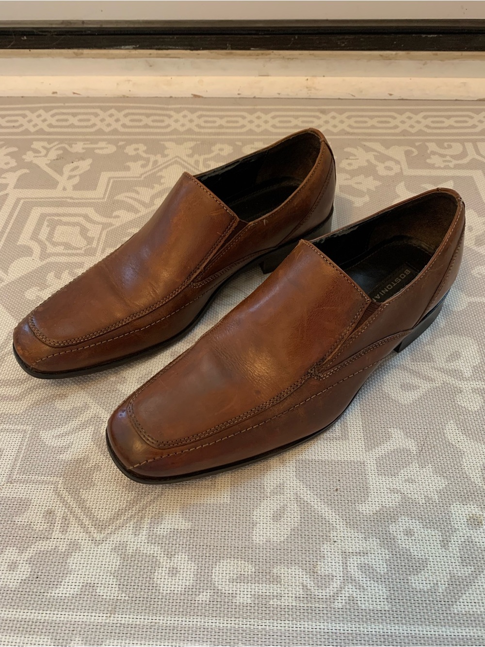BOSTONIAN Square Toe Dress Loafers Men’s 8.5 M Brown Leather Slip-On 28246